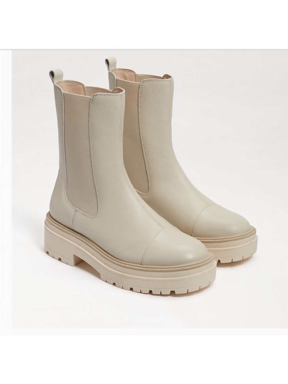 Sam Edelman Chelsea Wellington Boots ivory